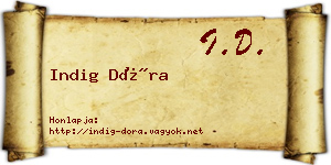 Indig Dóra névjegykártya